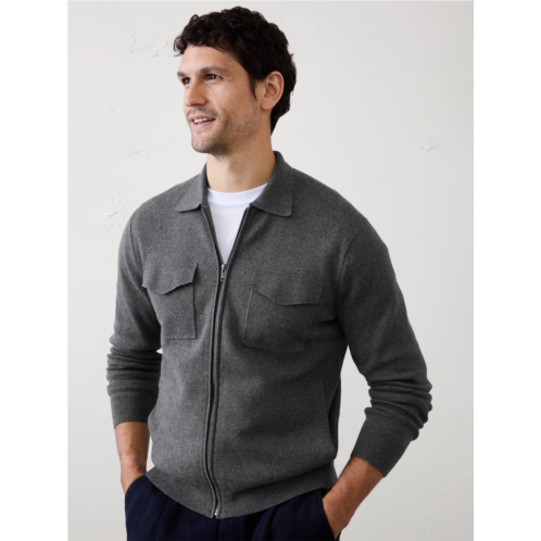 bananarepublic Chest-Pocket Zip Sweater Jacket