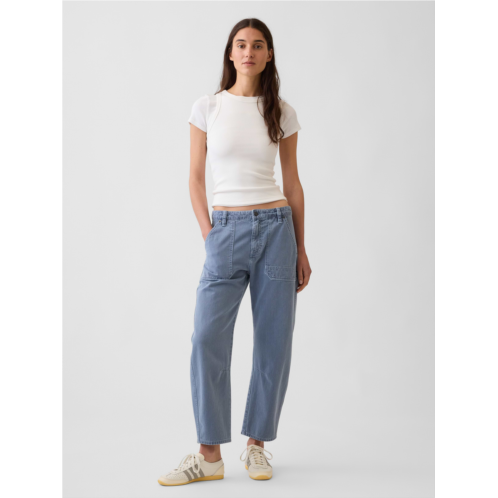 Gap Mid Rise Barrel Utility Ankle Pants
