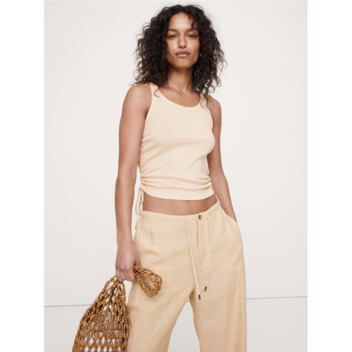 Bananarepublic Airy Cotton Ruched Drawstring Tank
