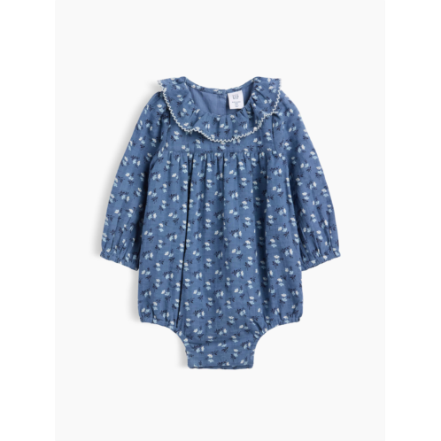 Gap Baby Ruffle Collar Floral Bubble Bodysuit