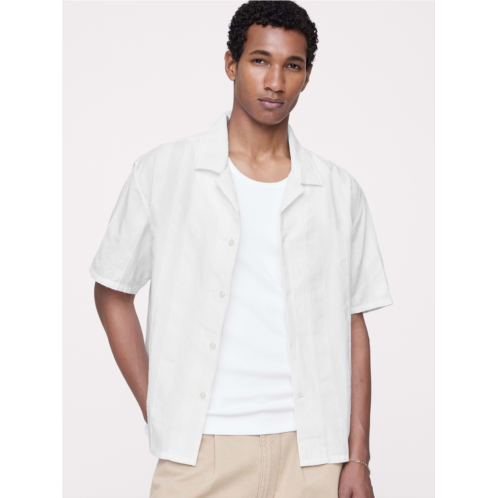Bananarepublic Relaxed-Fit Cotton-Linen Jacquard Resort Shirt