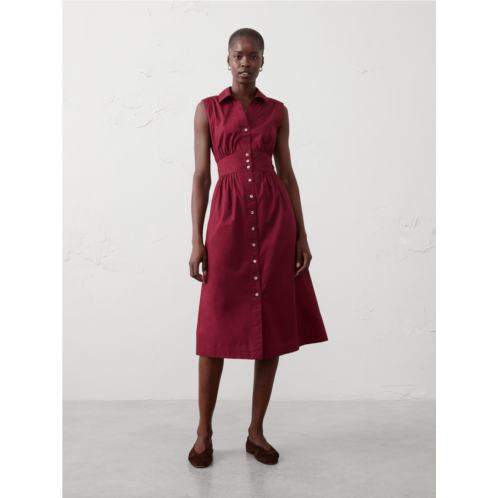 bananarepublic Poplin Collared Button-Down Midi Dress