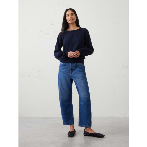 bananarepublic Cotton Pointelle Volume-Sleeve Sweater