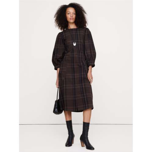 Bananarepublic Cotton Poplin Puff-Sleeve Midi Dress