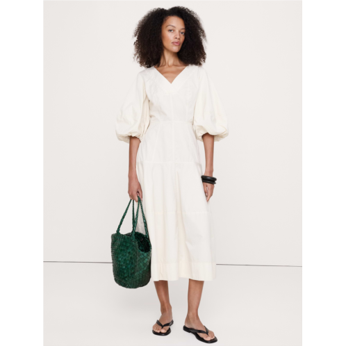 Bananarepublic Cotton Twill Barrel Midi Dress