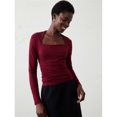 bananarepublic Soft Stretch Square-Neck Top