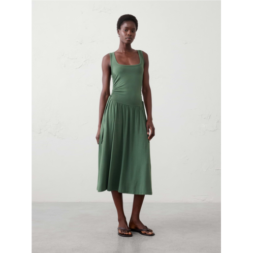 bananarepublic Knit Shirred-Waist Midi Dress