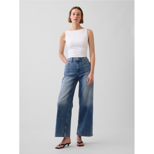 Gap High Rise Stride Wide-Leg Ankle Jeans