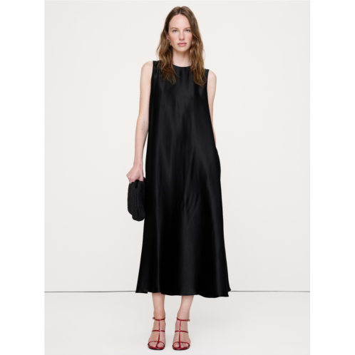 Bananarepublic Aurelia Italian Satin Sleeveless Trapeze Dress