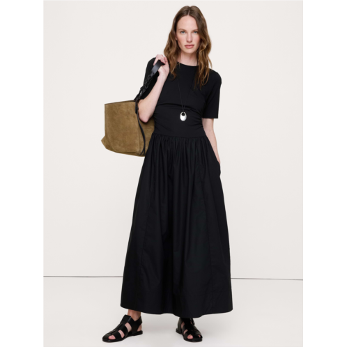 Bananarepublic Jersey Cotton Poplin Maxi Dress