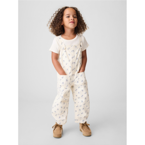 Gap Toddler Floral Denim Horseshoe Overalls
