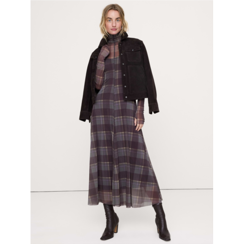 Bananarepublic Mesh Long-Sleeve Maxi Dress