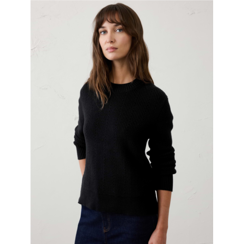 bananarepublic Cotton Textured Ribbed Side-Button Sweater