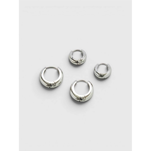 Gap Admiral Row Silver Medium Double Pack - Hoop Earrings