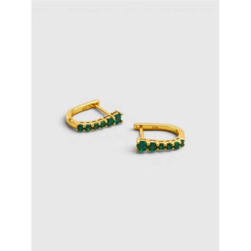 Gap Admiral Row Green CZ Huggie Hoop Earrings