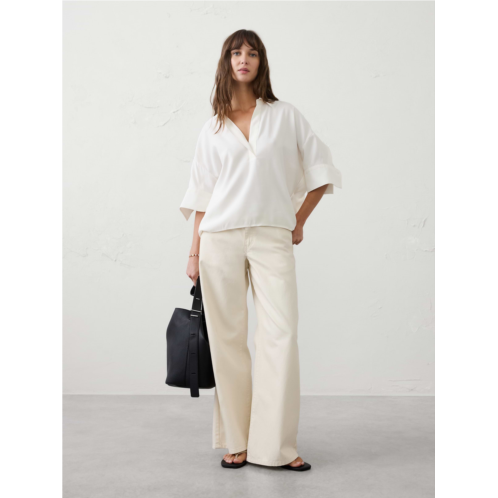 bananarepublic Drapey Twill Collared Popover Top