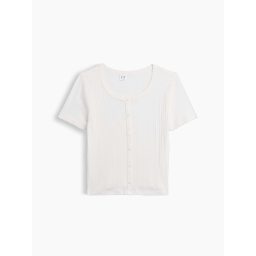 Gap Kids Ribbed Button-Front Top