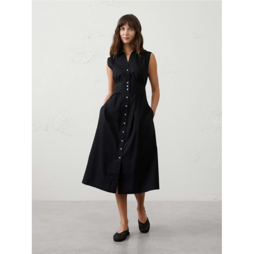 bananarepublic Poplin Collared Button-Down Midi Dress