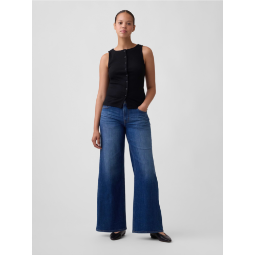 Gap Curvy Mid Rise Wide-Leg Jeans