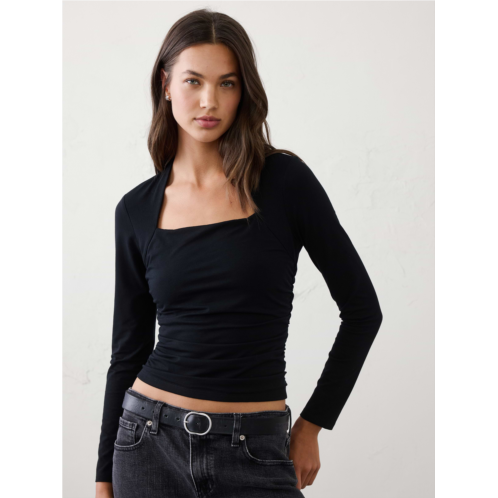 bananarepublic Soft Stretch Square-Neck Top