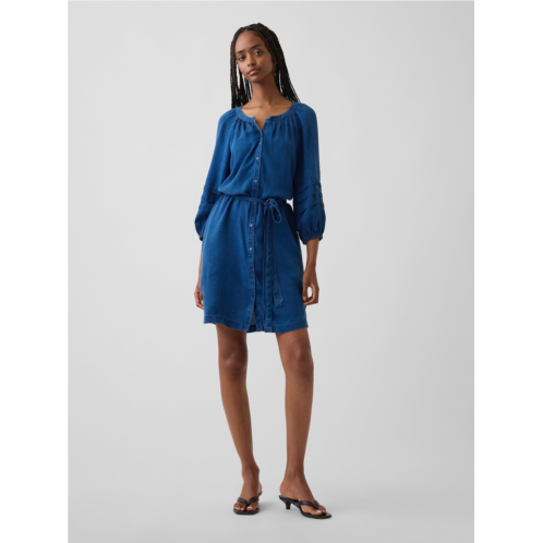 Gap Denim Tie-Waist Mini Shirtdress