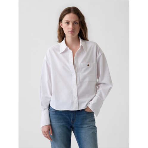 Gap Organic Cotton Oversized Crop Oxford Shirt