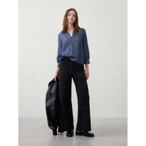 bananarepublic Denim Collared Tab Pullover Top