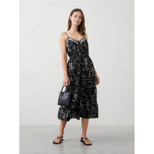 bananarepublic Strappy Embroidered Tiered Midi Dress