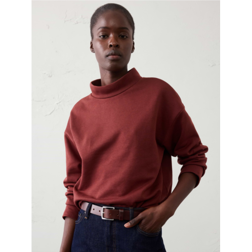 bananarepublic Fleece Mock-Neck Sweatshirt