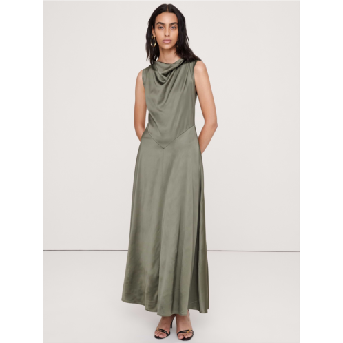 Bananarepublic Stretch-Satin Cowl-Neck Maxi Dress