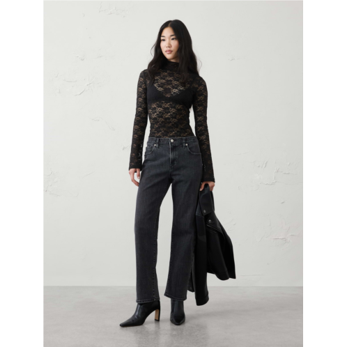 bananarepublic Lace Puckered Turtleneck Top