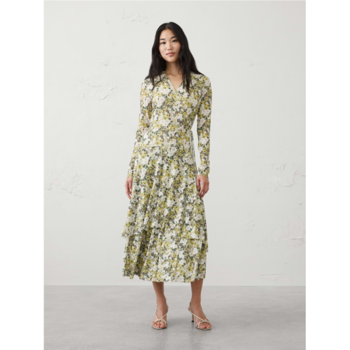 bananarepublic Mesh Tiered Wrap Maxi Dress