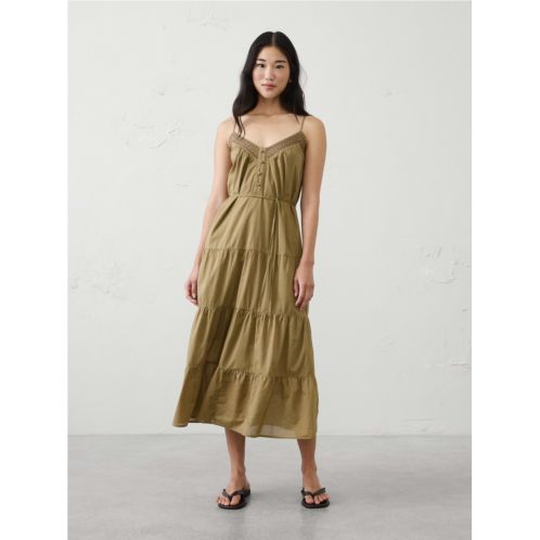 bananarepublic Strappy Embroidered Tiered Midi Dress