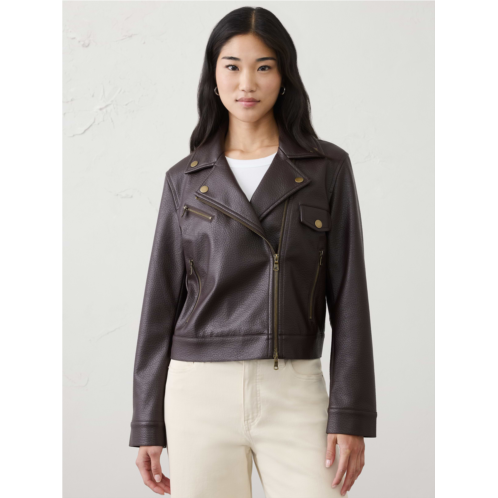 bananarepublic Vegan Leather Cropped Moto Jacket