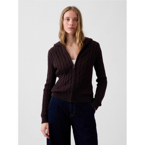 Gap 100% Cotton Cable-Knit Zip Cardigan