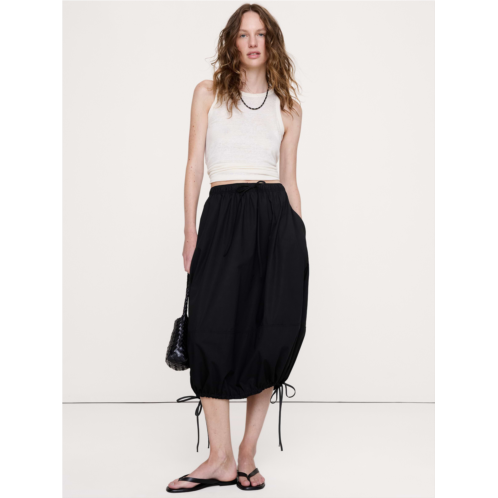 Bananarepublic Cotton Poplin Bubble Drawstring Skirt