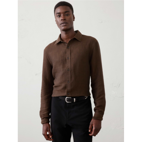 bananarepublic Slim-Fit Linen-Blend Herringbone Shirt