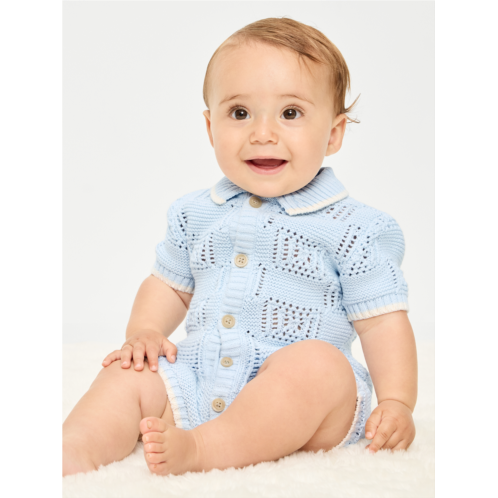 OldNavy Short-Sleeve Sweater-Knit One-Piece Romper for Baby