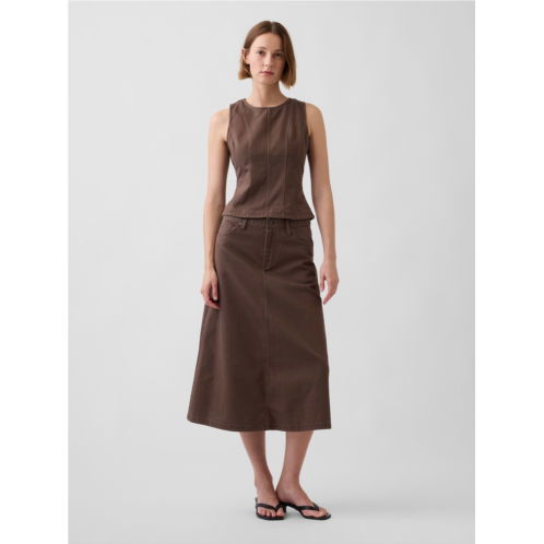 Gap Twill Midi Skirt