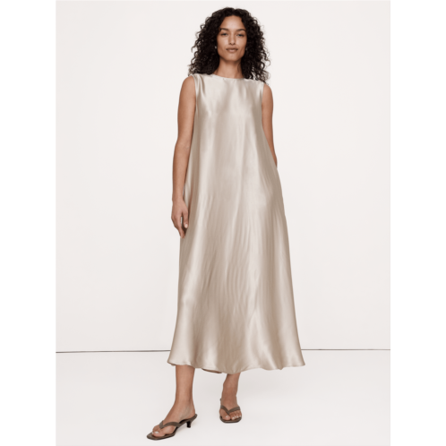 Bananarepublic Aurelia Italian Satin Sleeveless Trapeze Dress