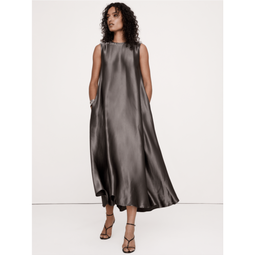 Bananarepublic Aurelia Italian Satin Sleeveless Trapeze Dress
