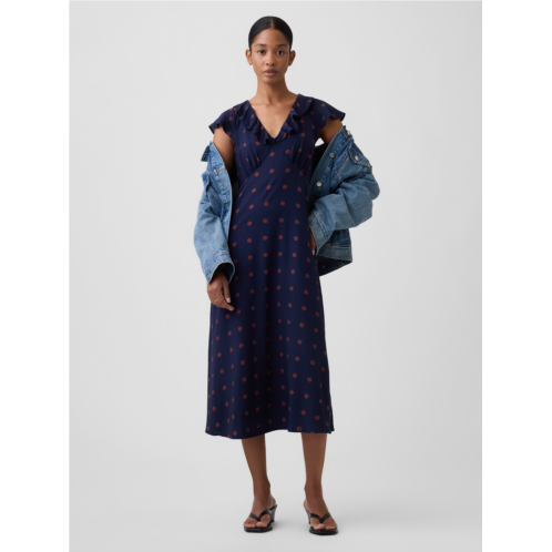 Gap Flutter Sleeve V-Neck Midi Dress
