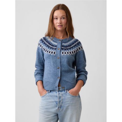 Gap Fair Isle Lightweight Crewneck Cardigan