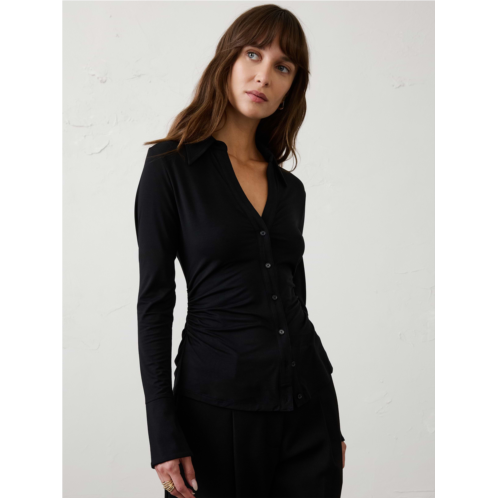 bananarepublic Sheen Slub Collared Top
