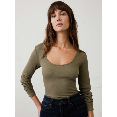 bananarepublic Ribbed Scoop-Neck Top