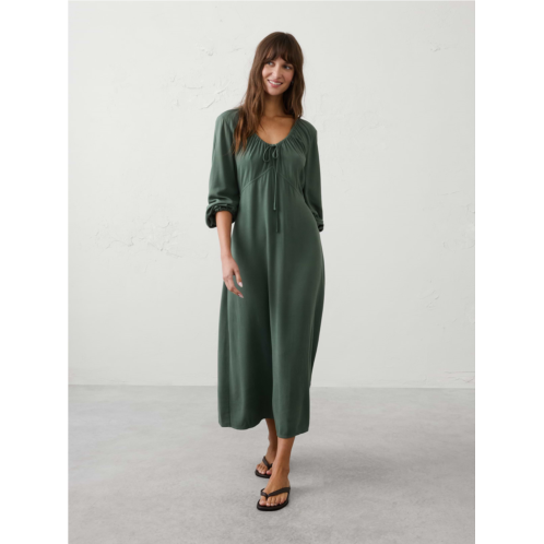 bananarepublic Cinched Scoop-Neck Midi Dress