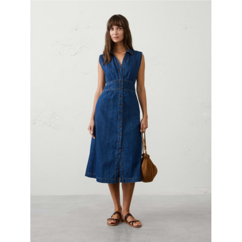 bananarepublic Chambray Collared Button-Down Midi Dress