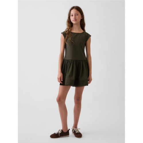 Gap Kids Mixed Media Drop-Waist Dress