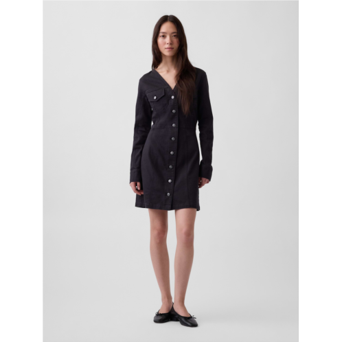 Gap V-Neck Button-Front Mini Dress