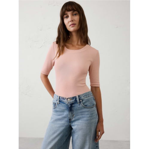 bananarepublic Ribbed Elbow-Sleeve T-Shirt
